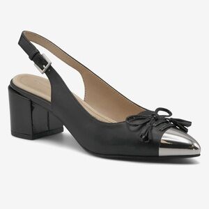 Adrienne Vittadini Chrome Toe Slingback Shoes 8.5 NI B